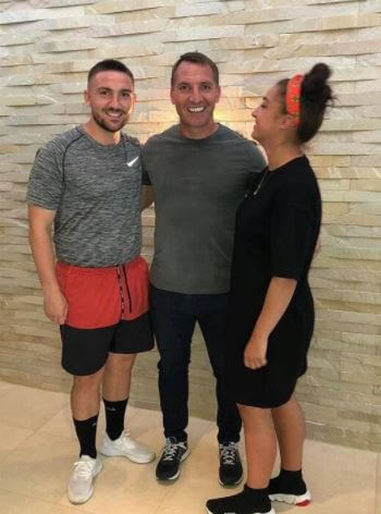 Mischa Rodgers with her dad, Brendan Rodgers, and brother.